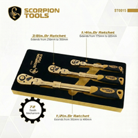 ST0015 - 3pc Extending Ratchet with Swivel Head Set